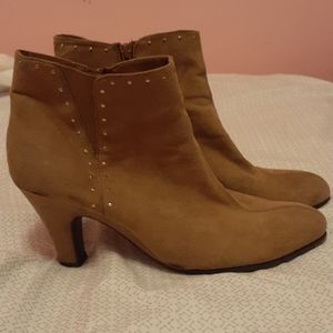 comfortable beige booties